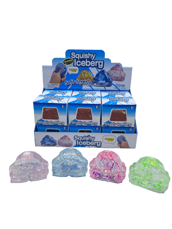 Squishy isbre med glitter 7 cm